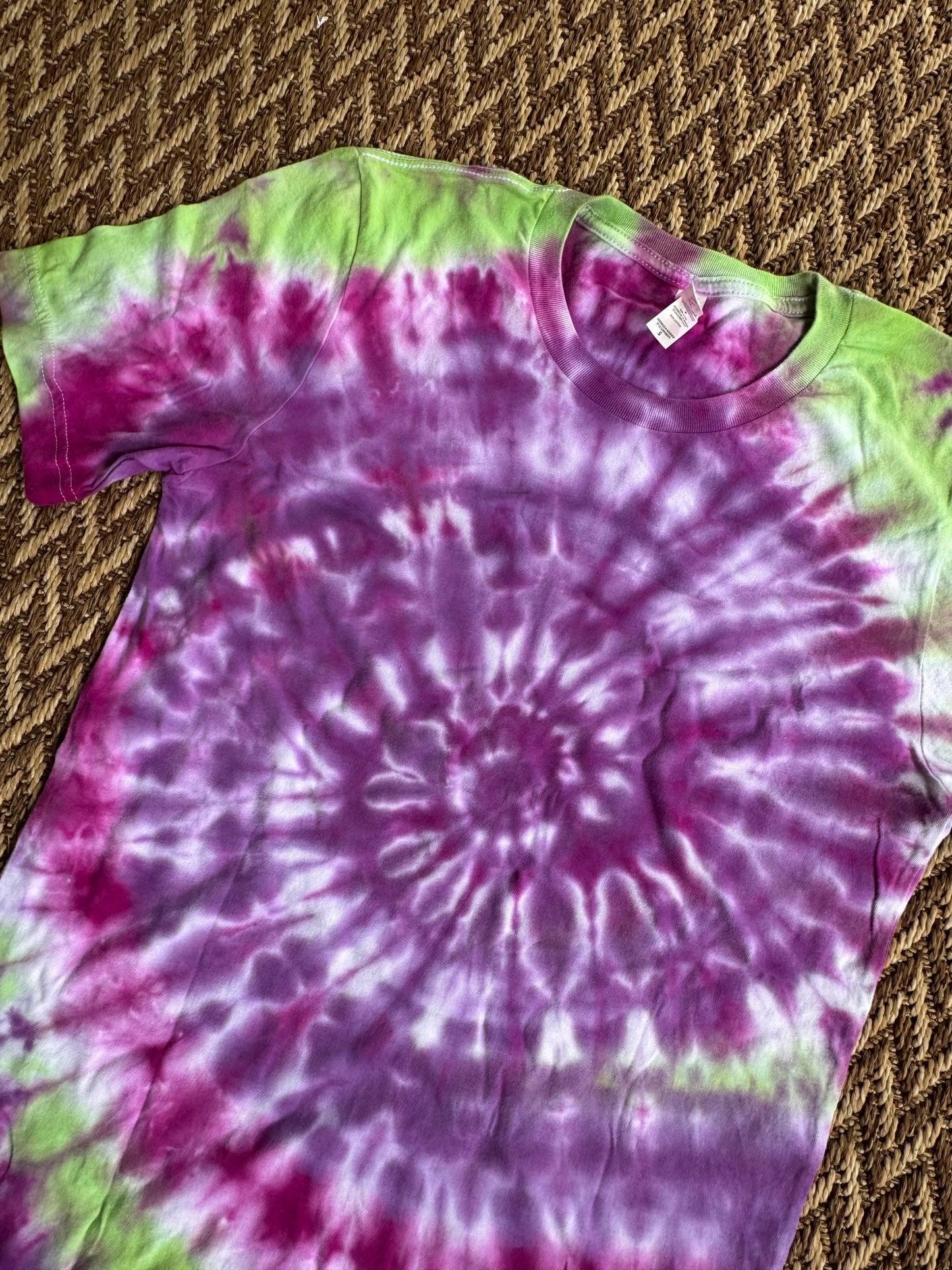 Purple & Lime Green Tie-Dye Tee