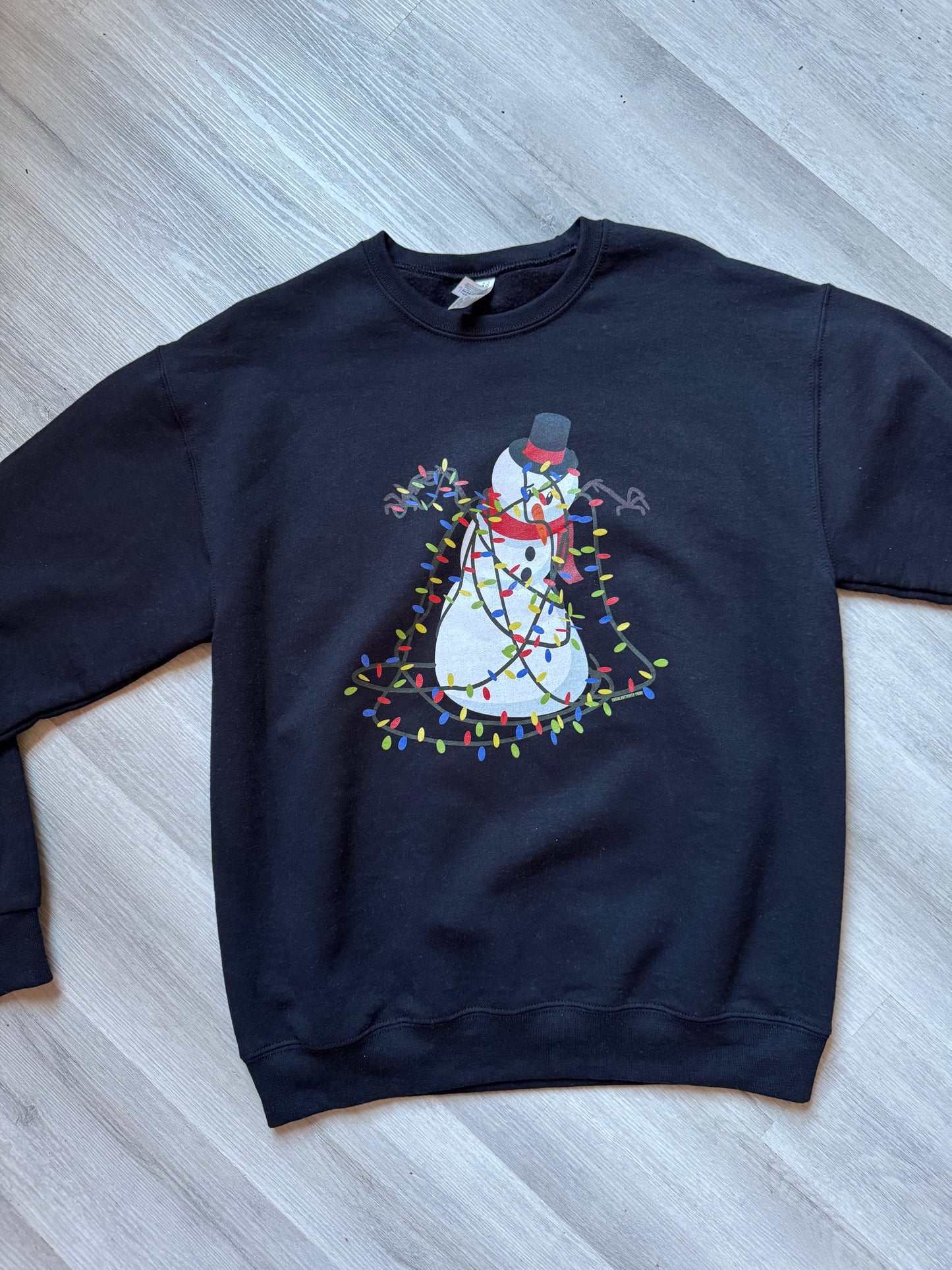 Tangled Snowman Crewneck Sweater