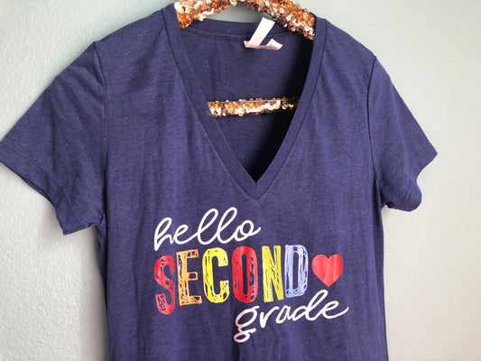Hello Second Grade Teacher Tee