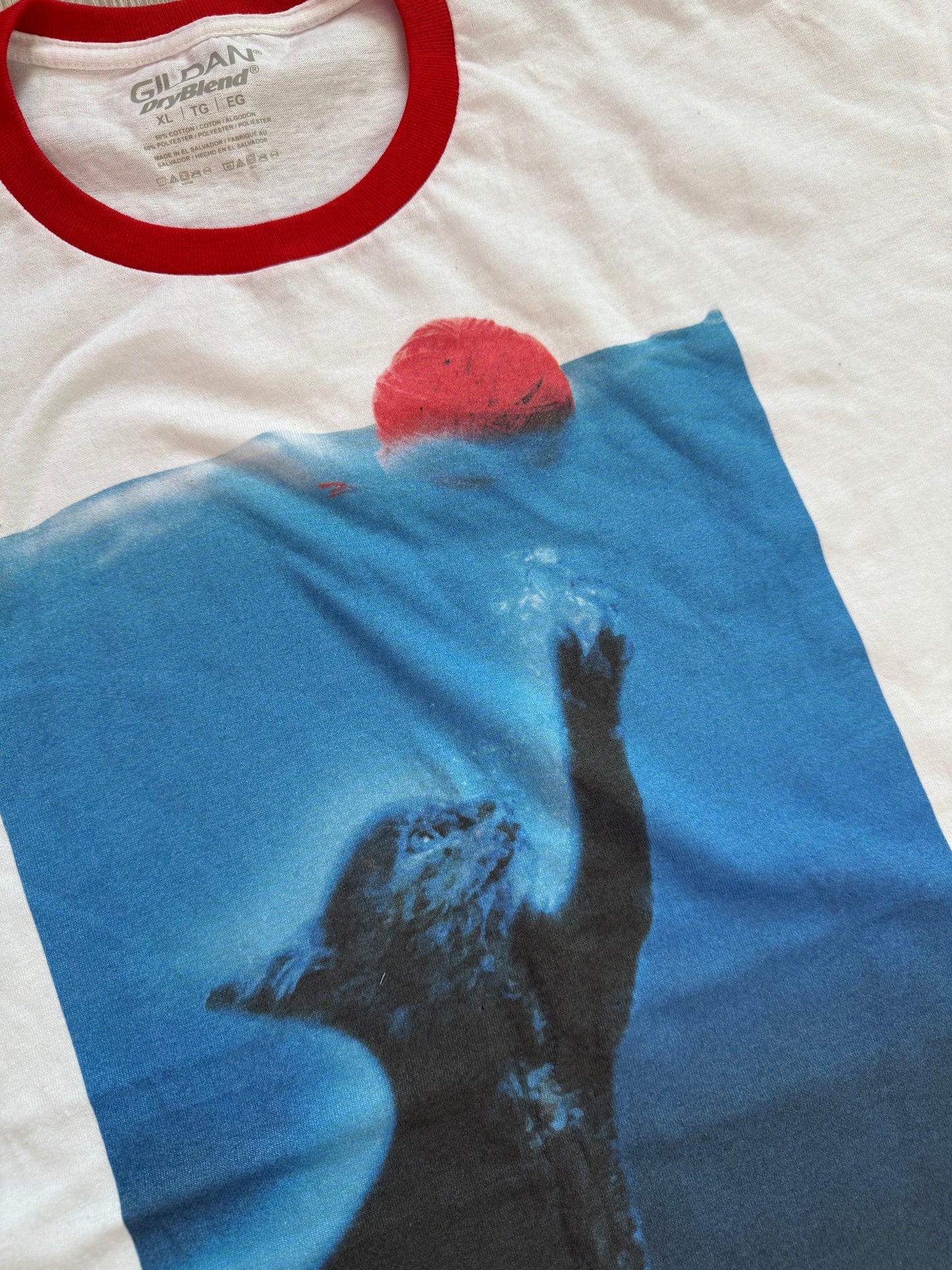Cat with Yarn Tee – JAWS Cover Inspired