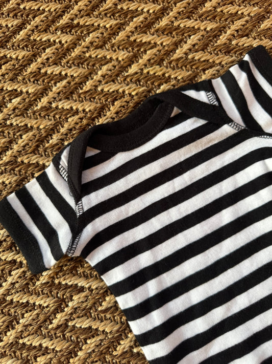 Black and White Stripe Baby Bodysuit