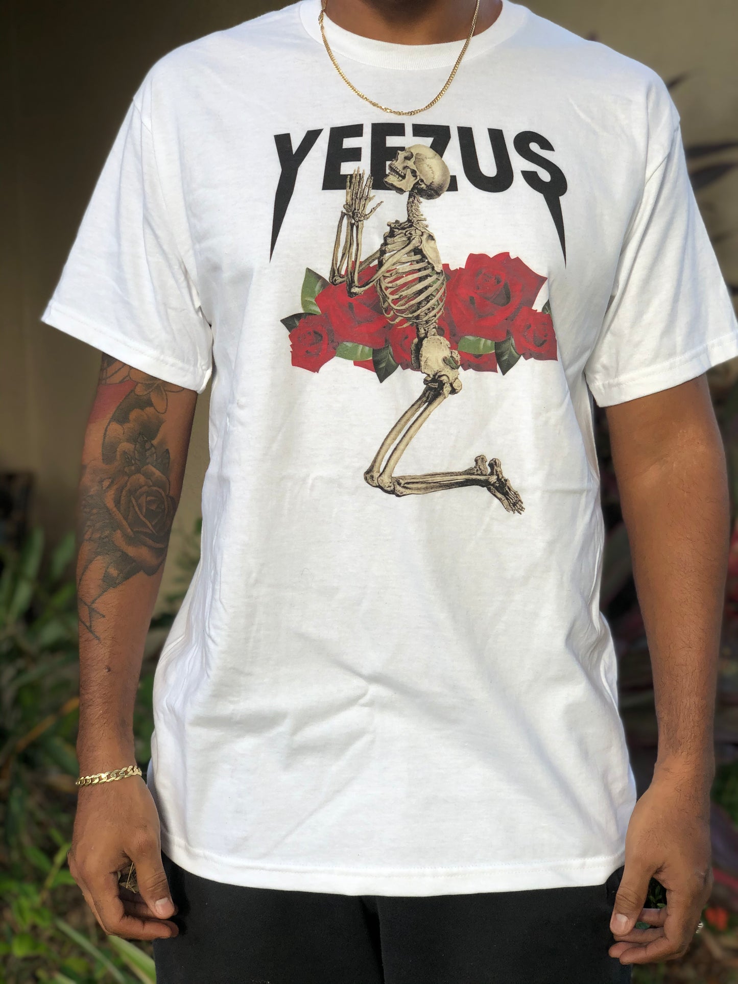 Yeezus Skeleton Rose Tee