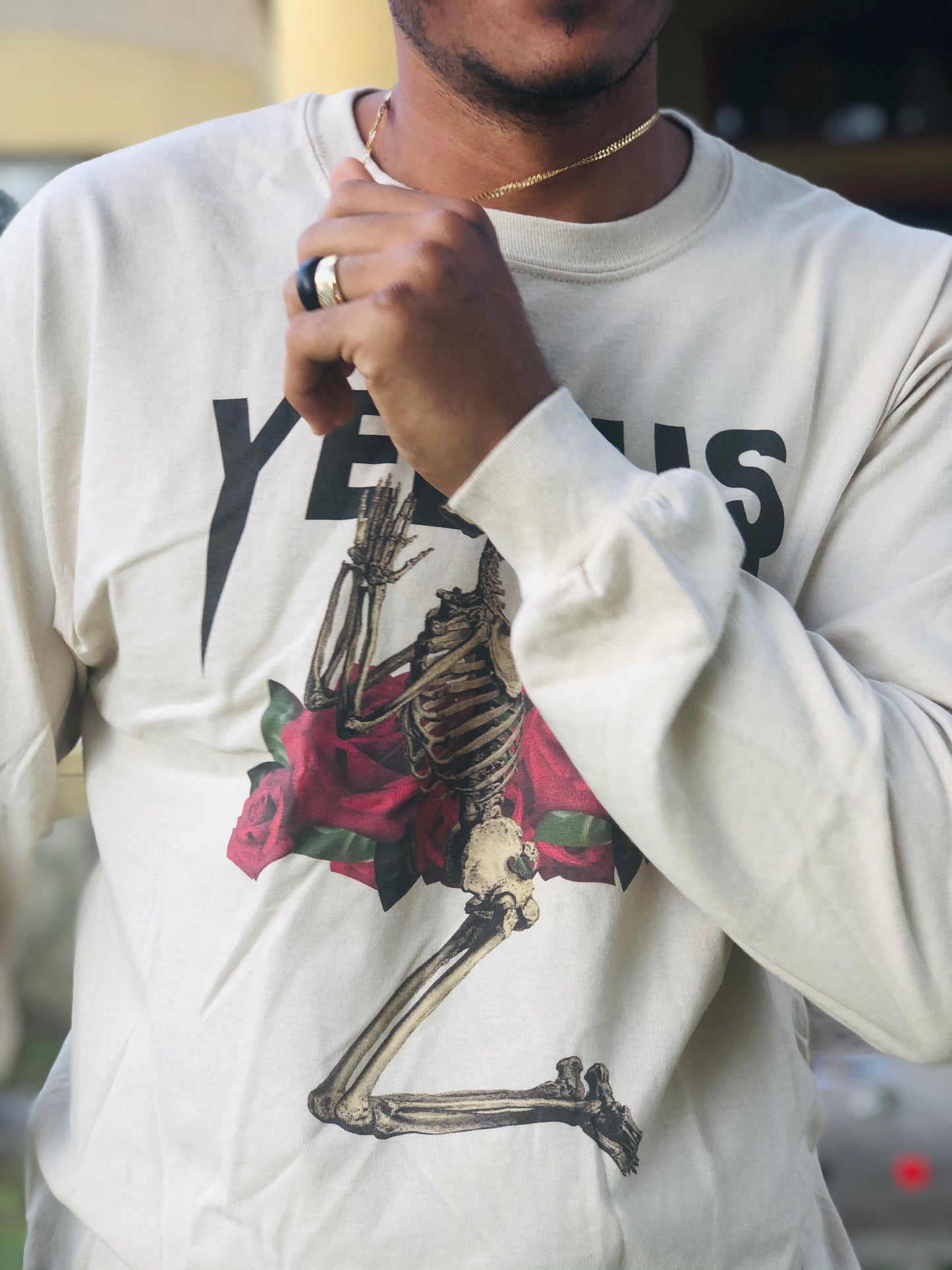 Yeezus Skeleton Rose Tee