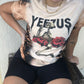 Black Bleached Yeezus Skeleton Rose Shirt