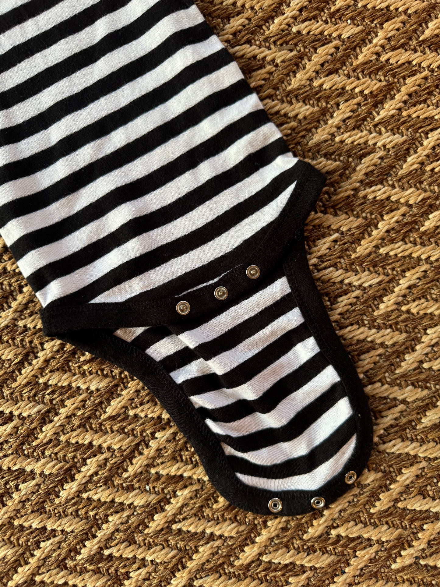 Black and White Stripe Baby Bodysuit