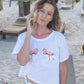 Flamingo Boob Crop Tee