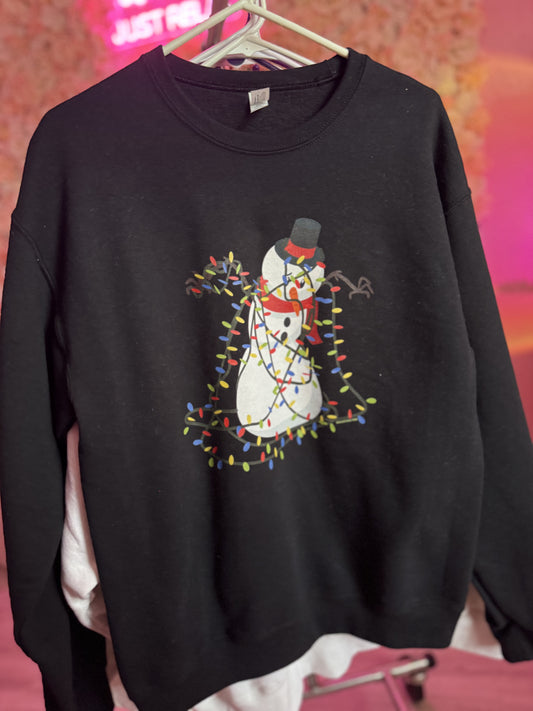 Tangled Snowman Crewneck Sweater