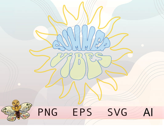 Summer Vibes Retro Png